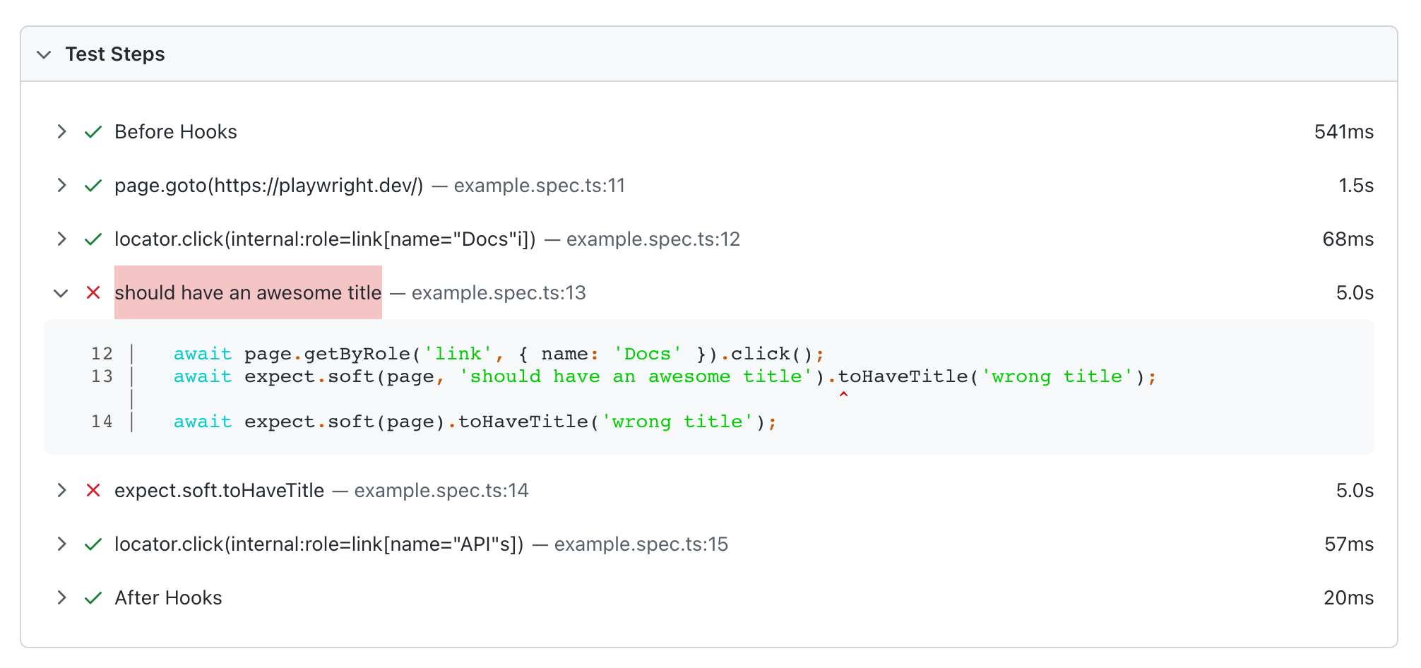Custom assertion message